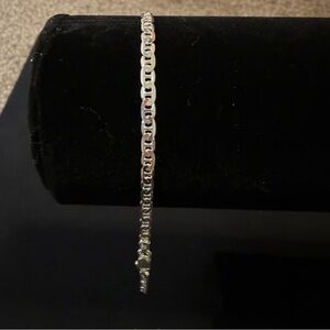 LIRM 925 Italy Silver Figaro-Style Chain Anklet for Women